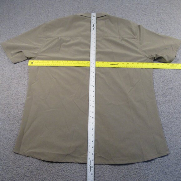 Gerry Men's XL Brown Button Down Hiking Shirt Front Zip Pocket Lightweight - Picture 10 of 11